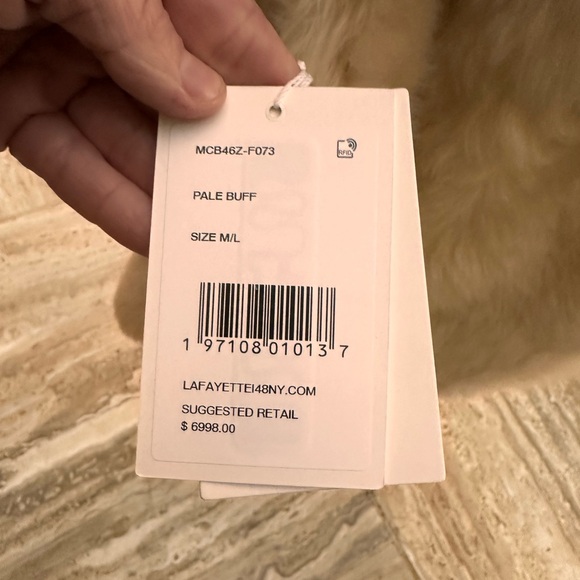 Luxurious Cream lamb shearling Fur Coat - Picture 4 of 6